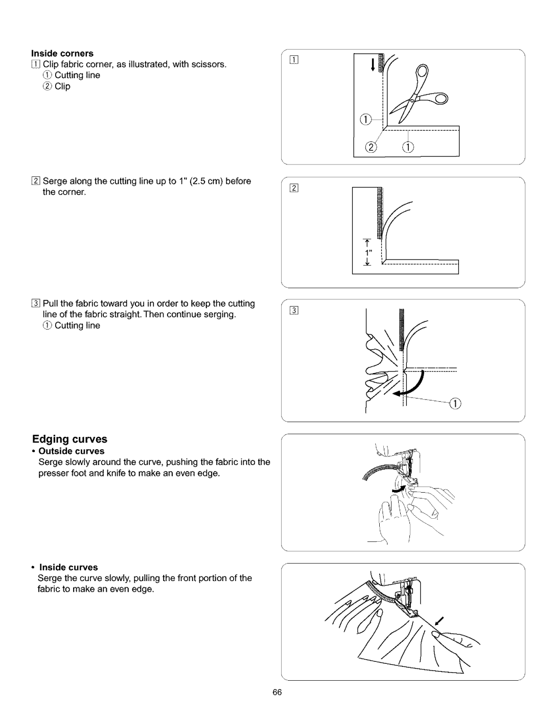 Kenmore 385.166551 owner manual Inside corners 