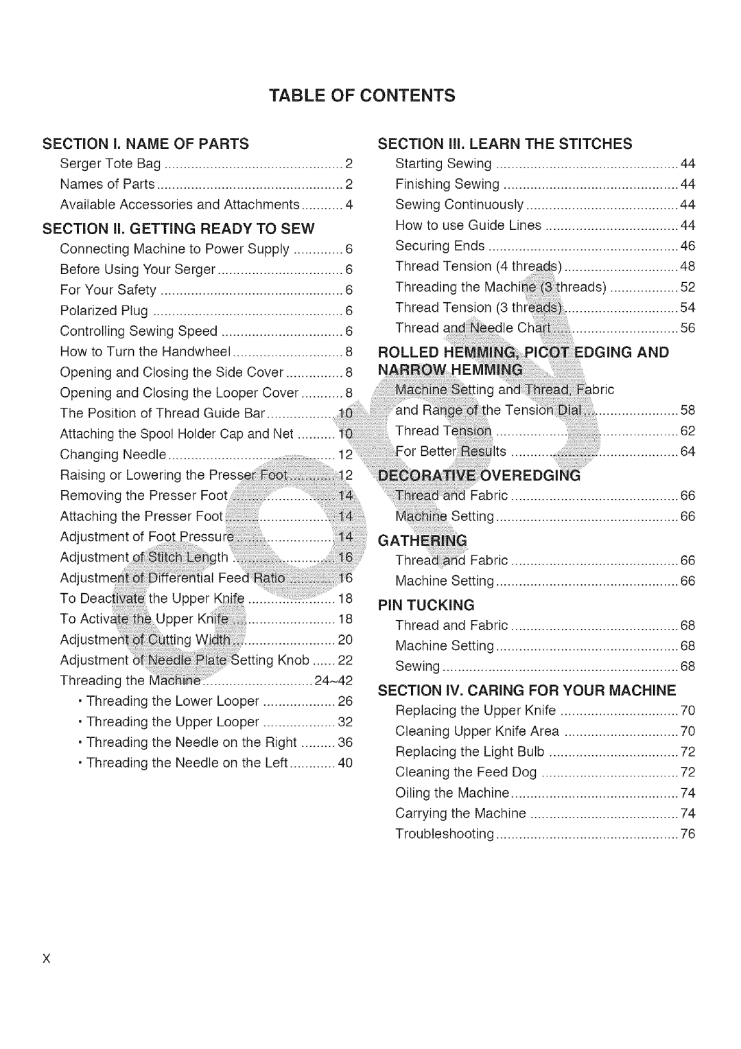 Kenmore 385.16677 owner manual Table of Contents 