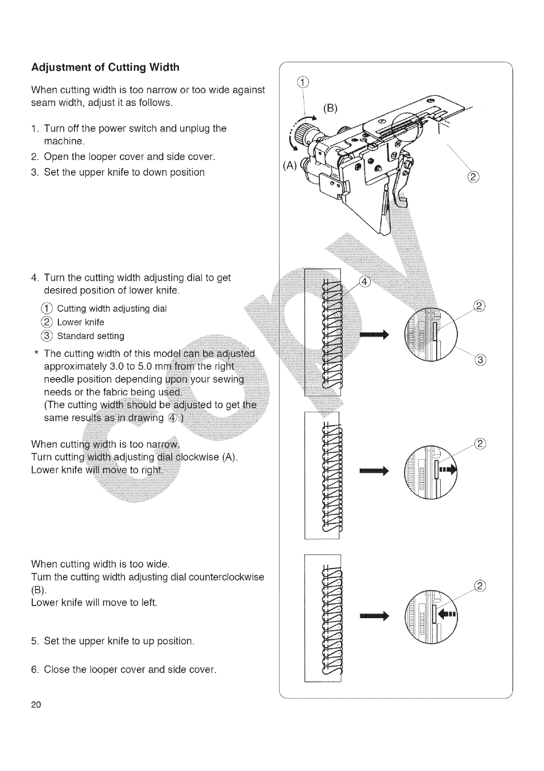 Kenmore 385.16677 owner manual Lowerknifeiii to, Adjustment Cutting Width 