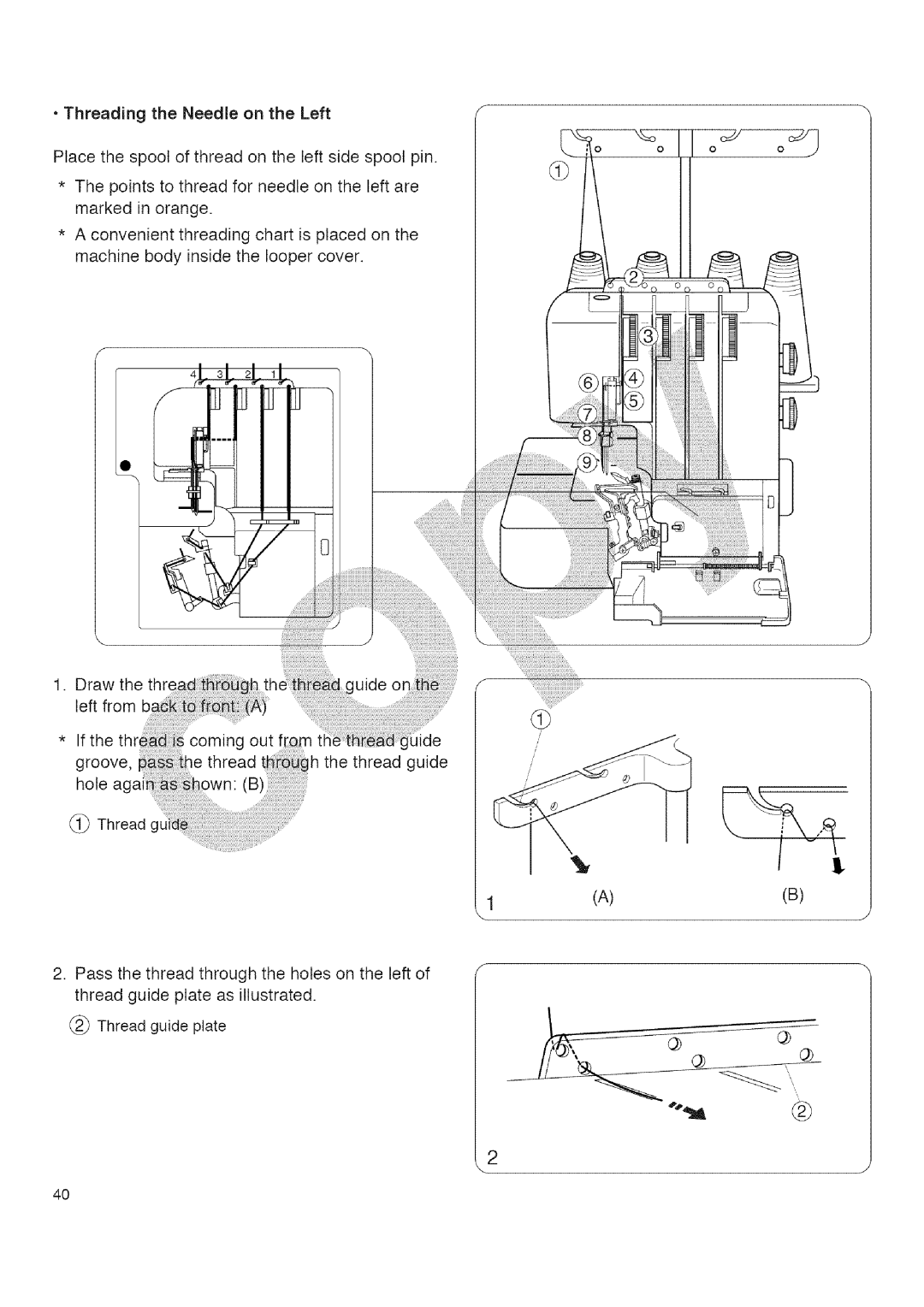 Kenmore 385.16677 owner manual Threading the Needle on the Left 