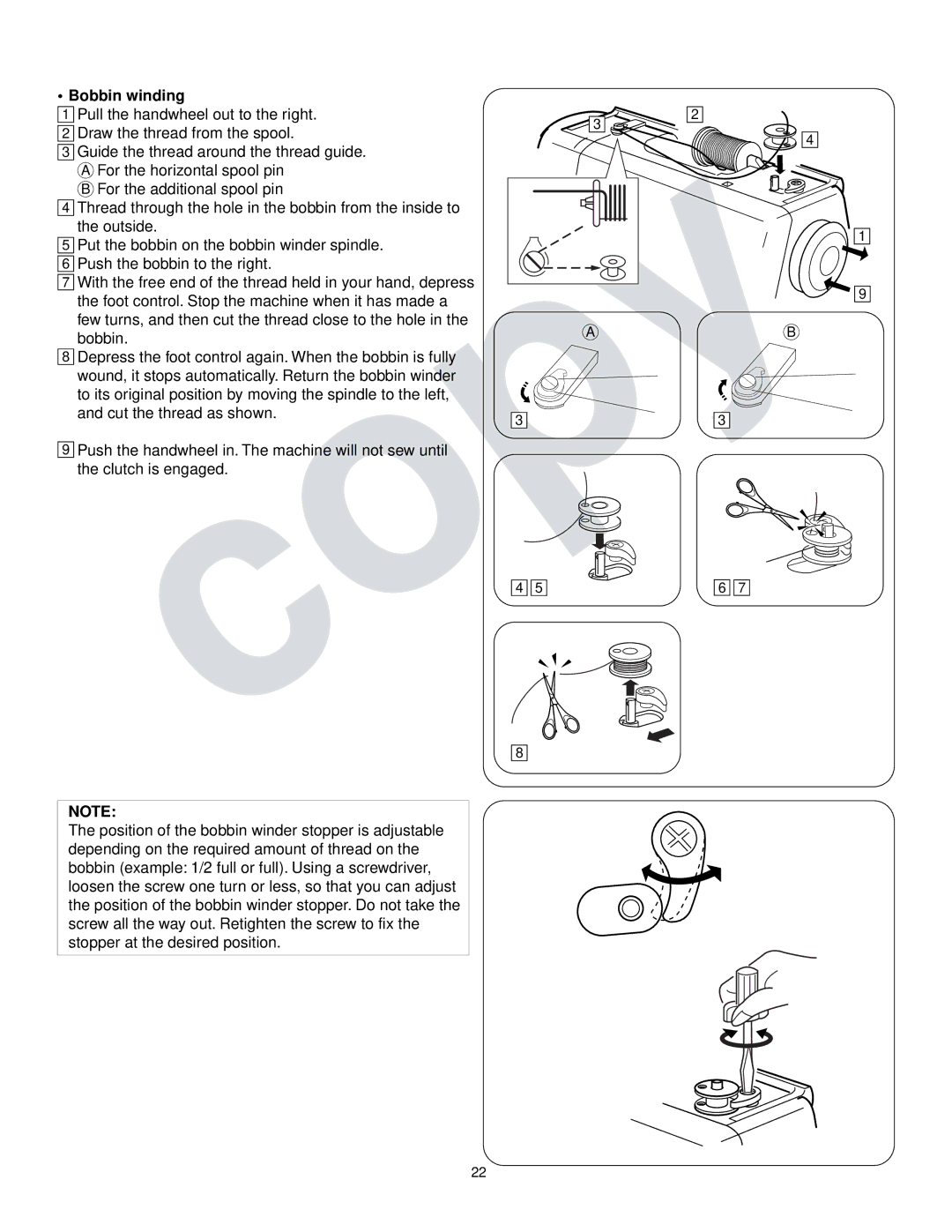 Kenmore 385.16765 owner manual Bobbin winding 