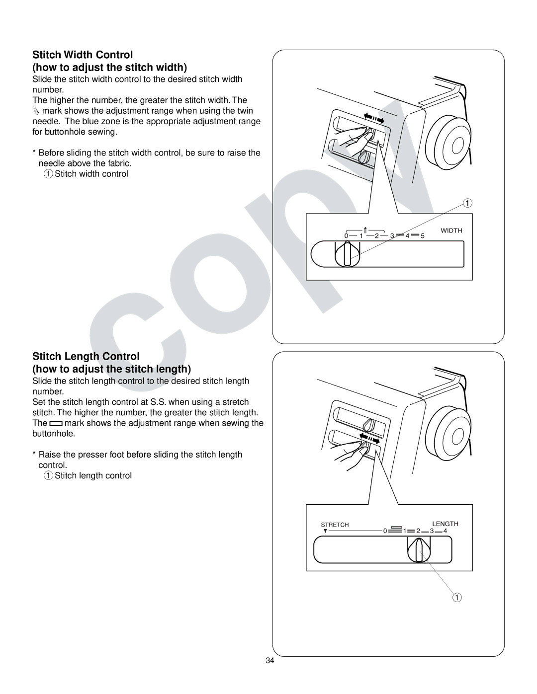 Kenmore 385.16765 owner manual Stitch Width Control How to adjust the stitch width 