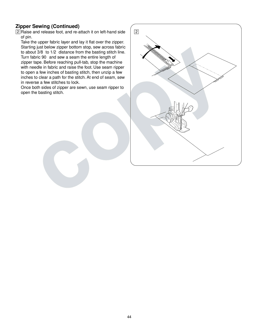 Kenmore 385.16765 owner manual Zipper Sewing 