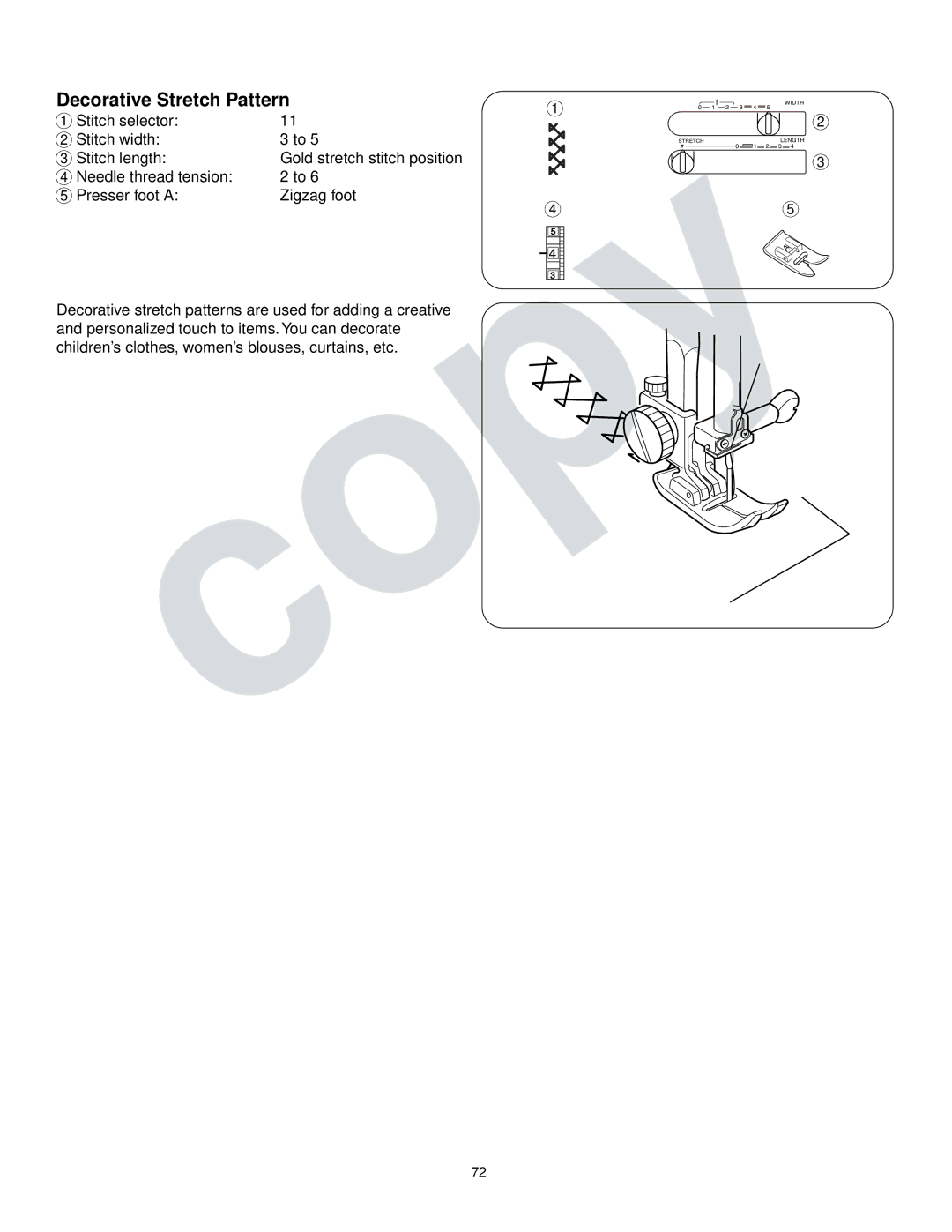 Kenmore 385.16765 owner manual Decorative Stretch Pattern 