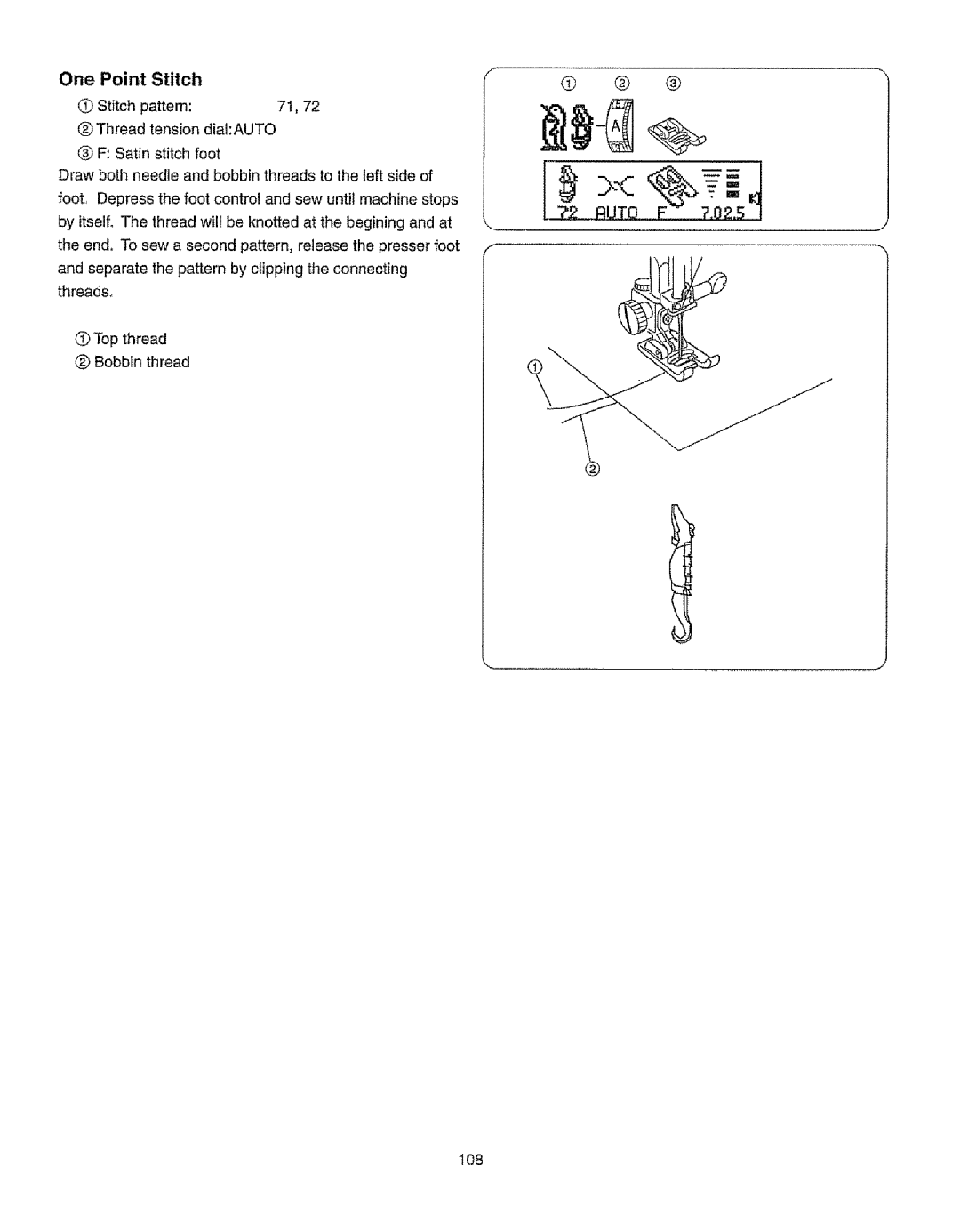 Kenmore 385.19365 owner manual One Point Stitch 