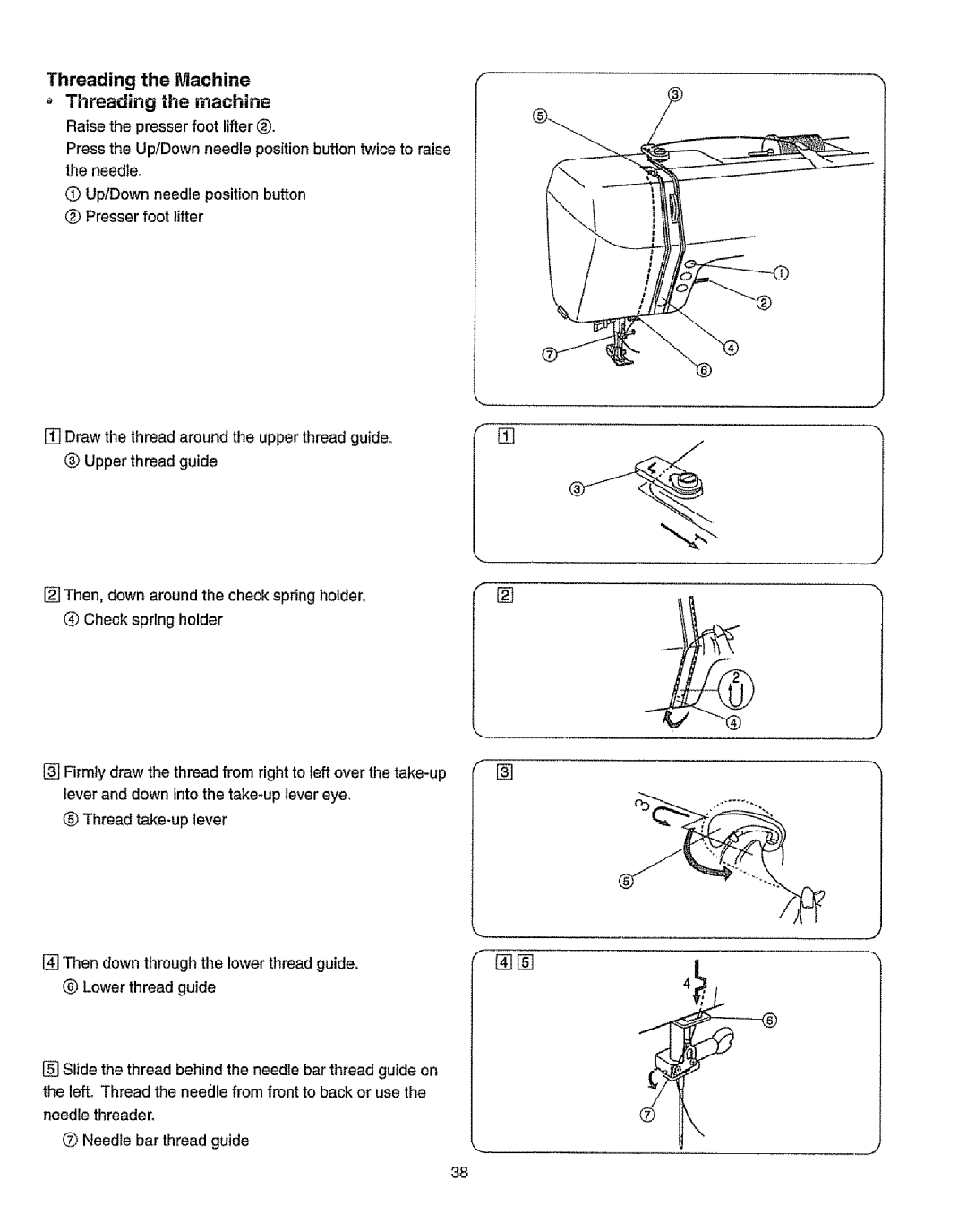 Kenmore 385.19365 owner manual Threading the Machine, Threading the machine 