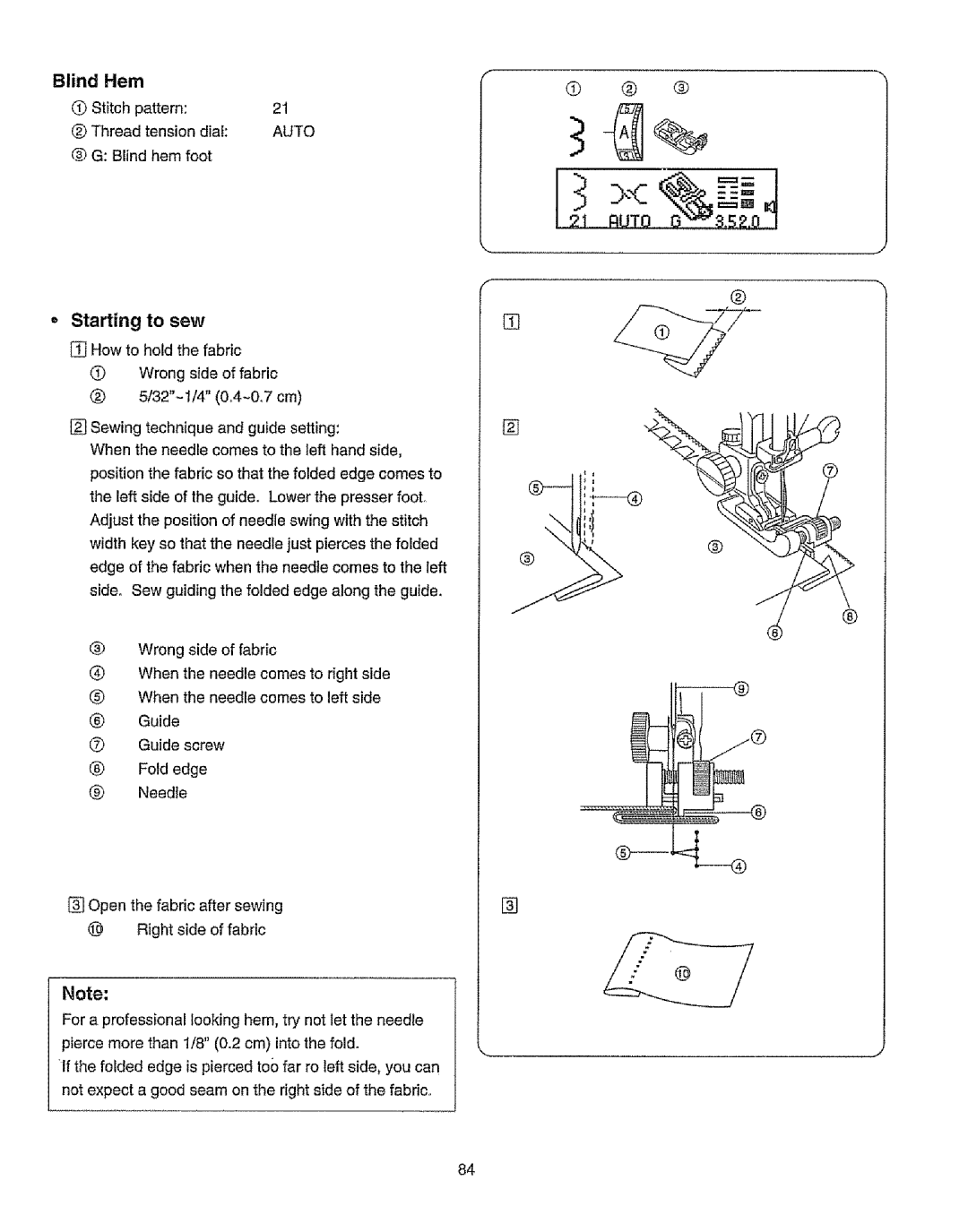 Kenmore 385.19365 owner manual Blind Hem foot 