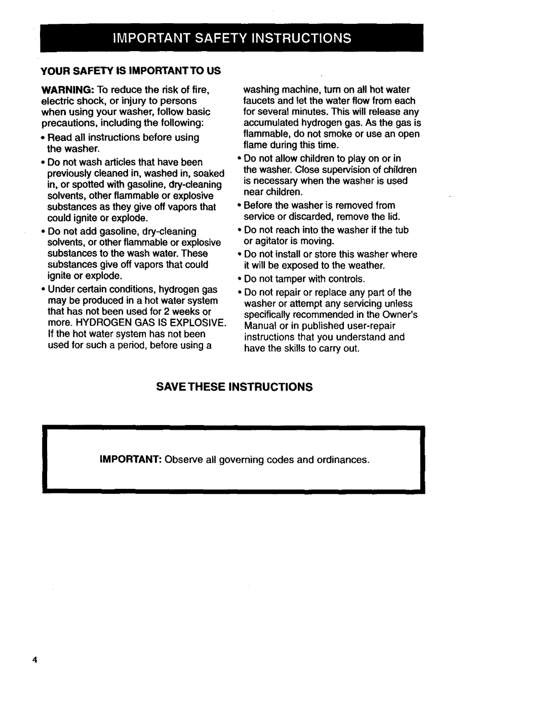 Kenmore 110.29882890, 3950145, 110.29884890, 110.29882891, 11026832692 owner manual Your Safety is Importantto US 