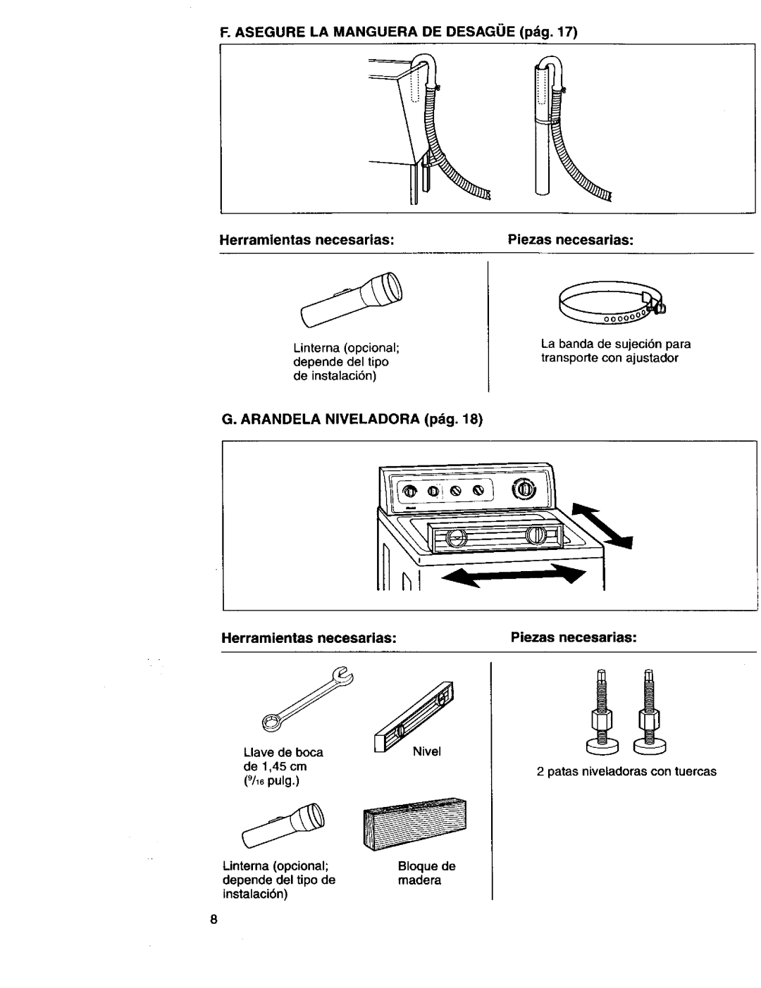 Kenmore 110.29884890, 3950145, 110.29882891, 11026832692, 110.29882890 owner manual Arandela Niveladora, Pdg 