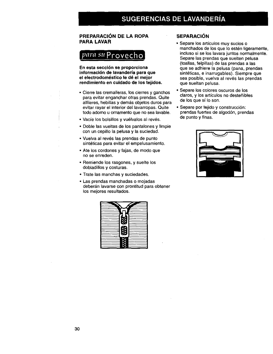 Kenmore 11026832692, 3950145, 110.29884890, 110.29882891, 110.29882890 Preparacin DE LA Ropa Para Lavar, Separacion 