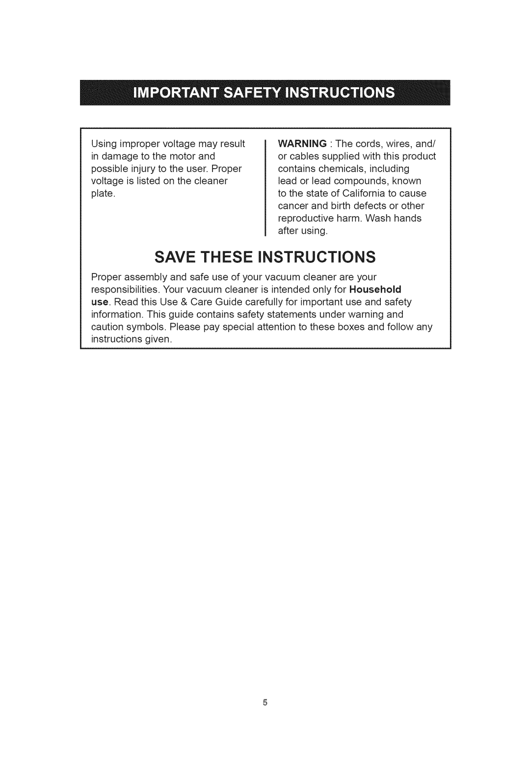 Kenmore 401.39000 manual Usingimpropervoltagemayresult Indamagetothemotorand 