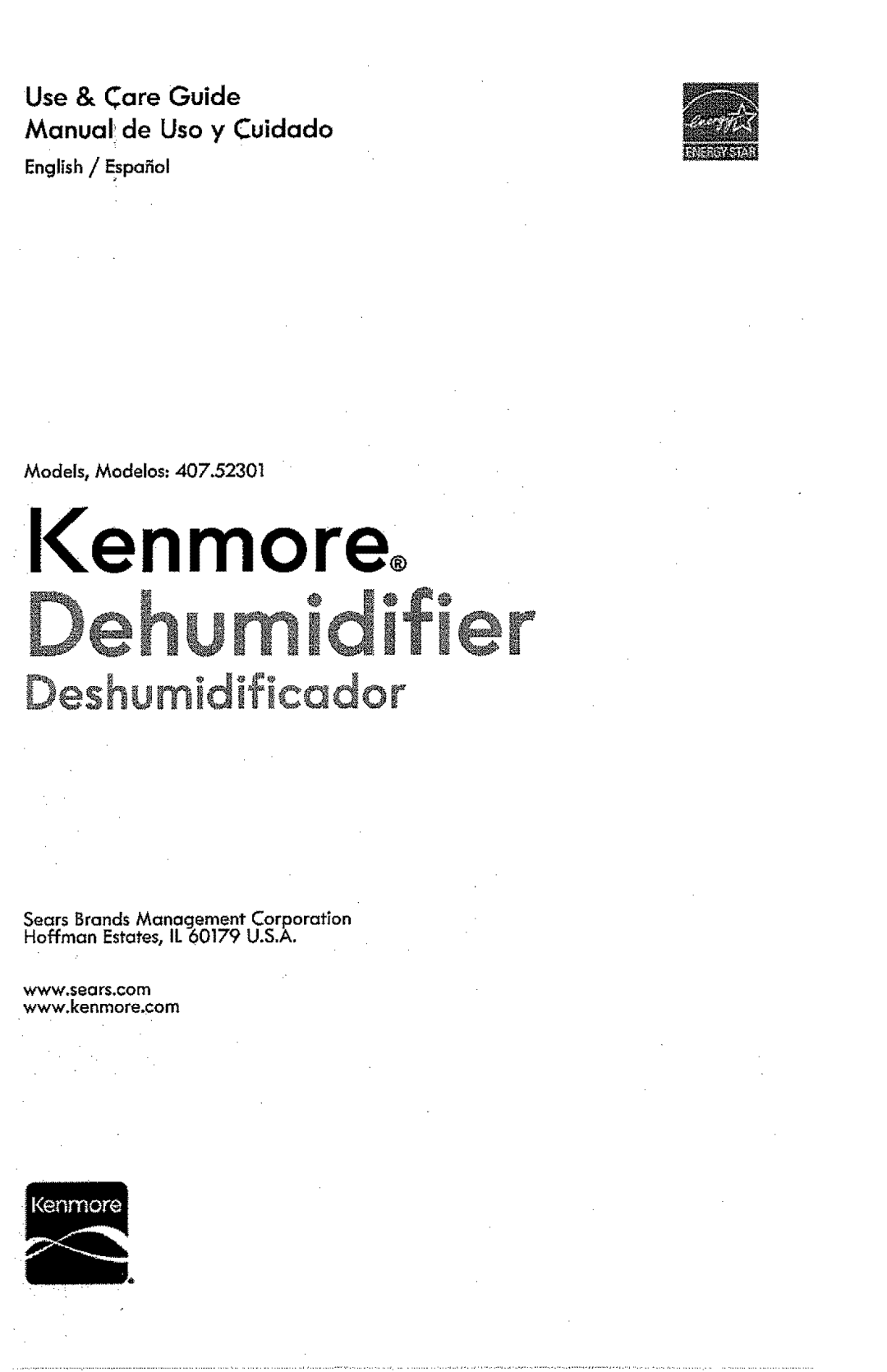 Kenmore 407.52301 manual Ienmo 