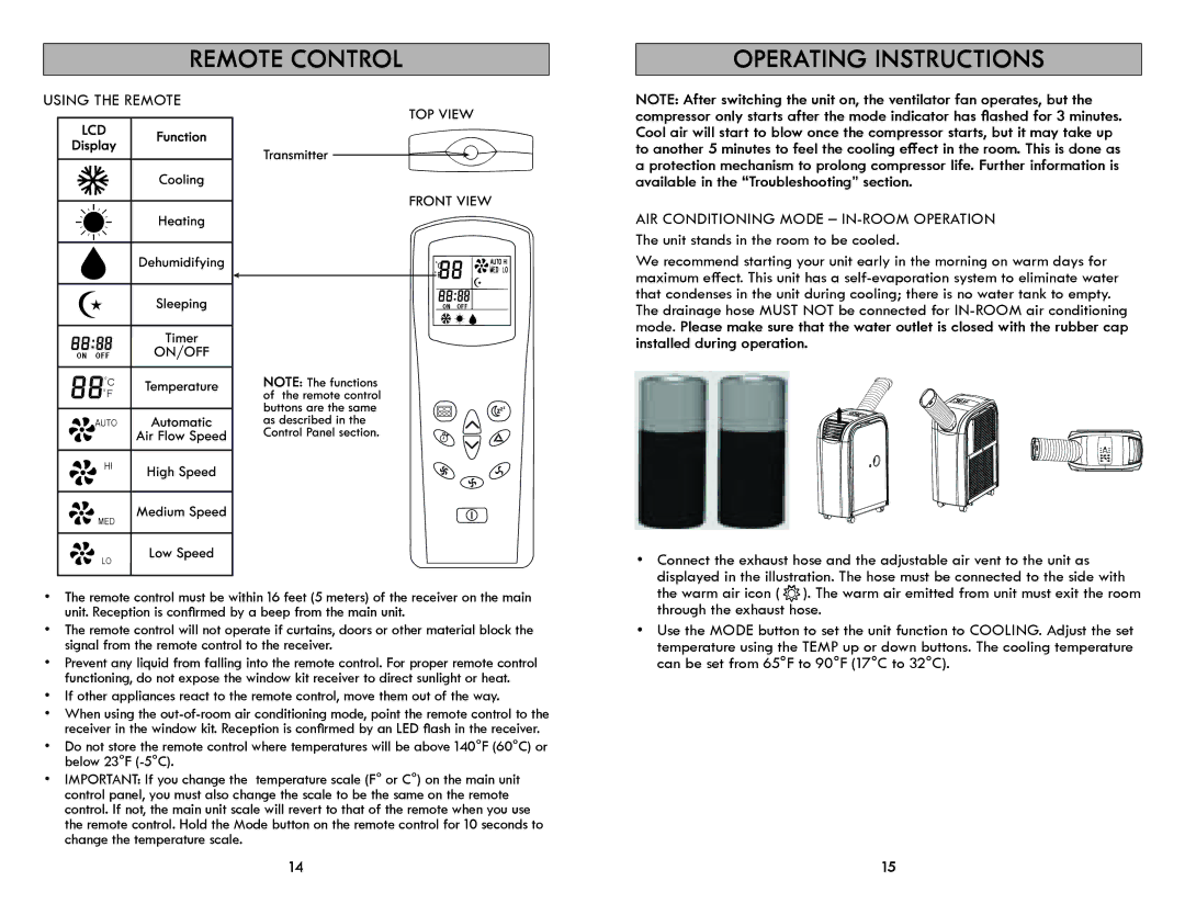 Kenmore 408.72012 manual Operating Instructions, Using the Remote 