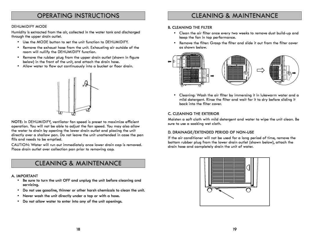 Kenmore 408.72012 manual Cleaning & Maintenance, A.Important, B. Cleaning The Filter, C.Cleaning The Exterior 