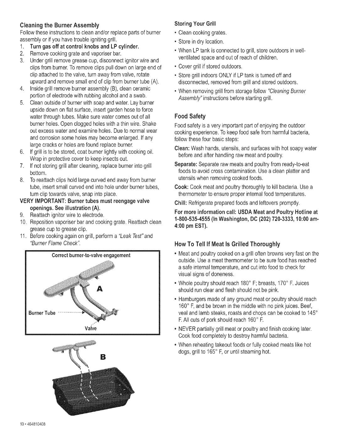 Kenmore 415.161108 manual Cleaning the Burner Assembly 