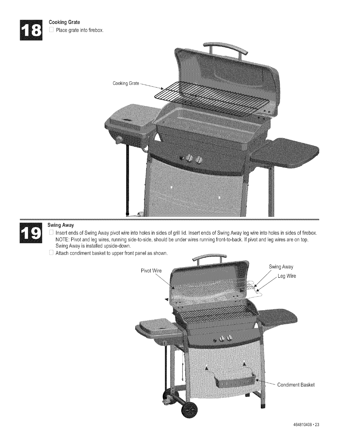 Kenmore 415.161108 manual Cooking Grate Placegrateintofirebox 