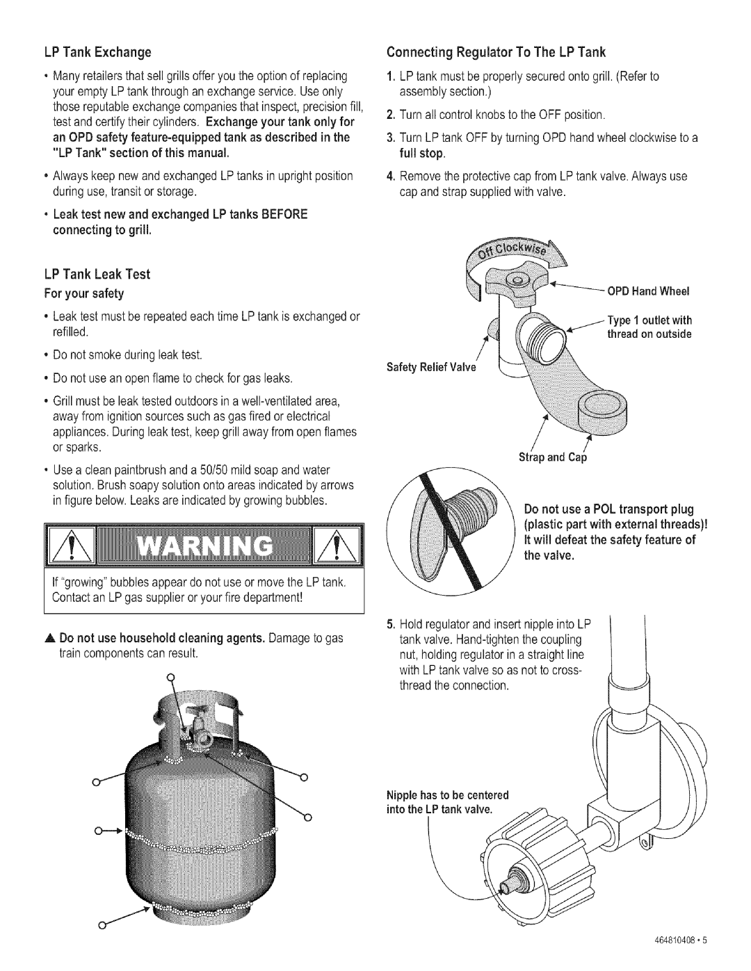 Kenmore 415.161108 manual LP Tank Exchange 