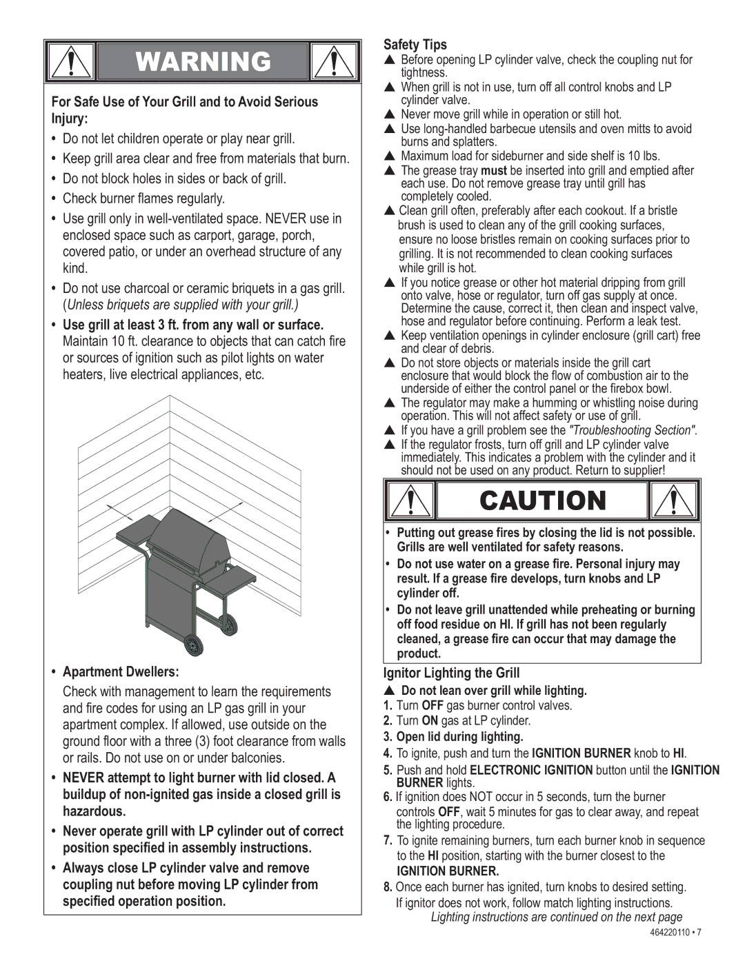 Kenmore 415.1612801 manual For Safe Use of Your Grill and to Avoid Serious Injury, Ignitor Lighting the Grill 