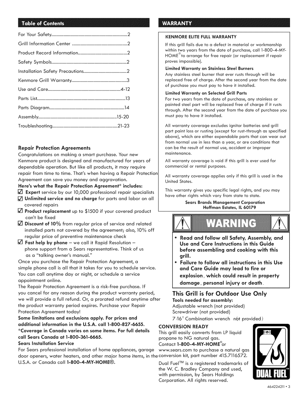 Kenmore 415.1613911 manual Heres what the Repair Protection Agreemenff includes, Sears Installation Service 