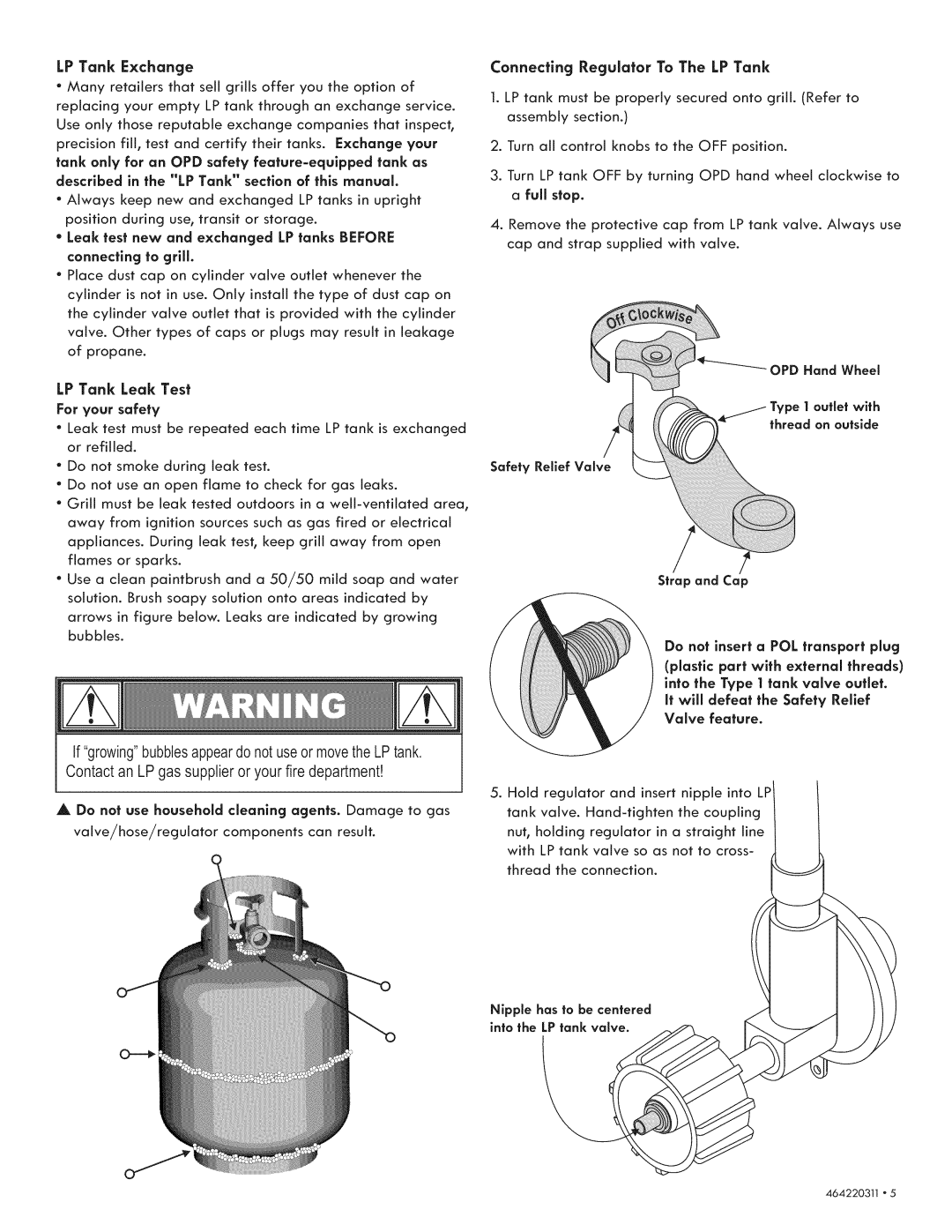 Kenmore 415.1615111 manual LP Tank Exchange, For your safety 