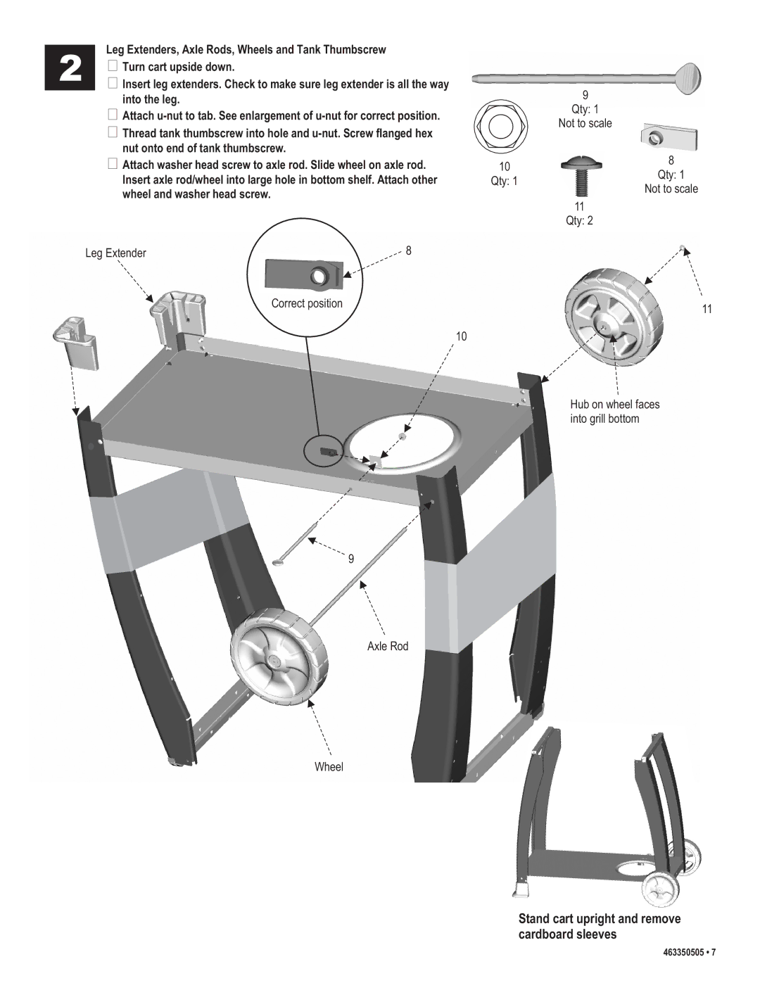 Kenmore 415.162090 manual Stand cart upright and remove cardboard sleeves 