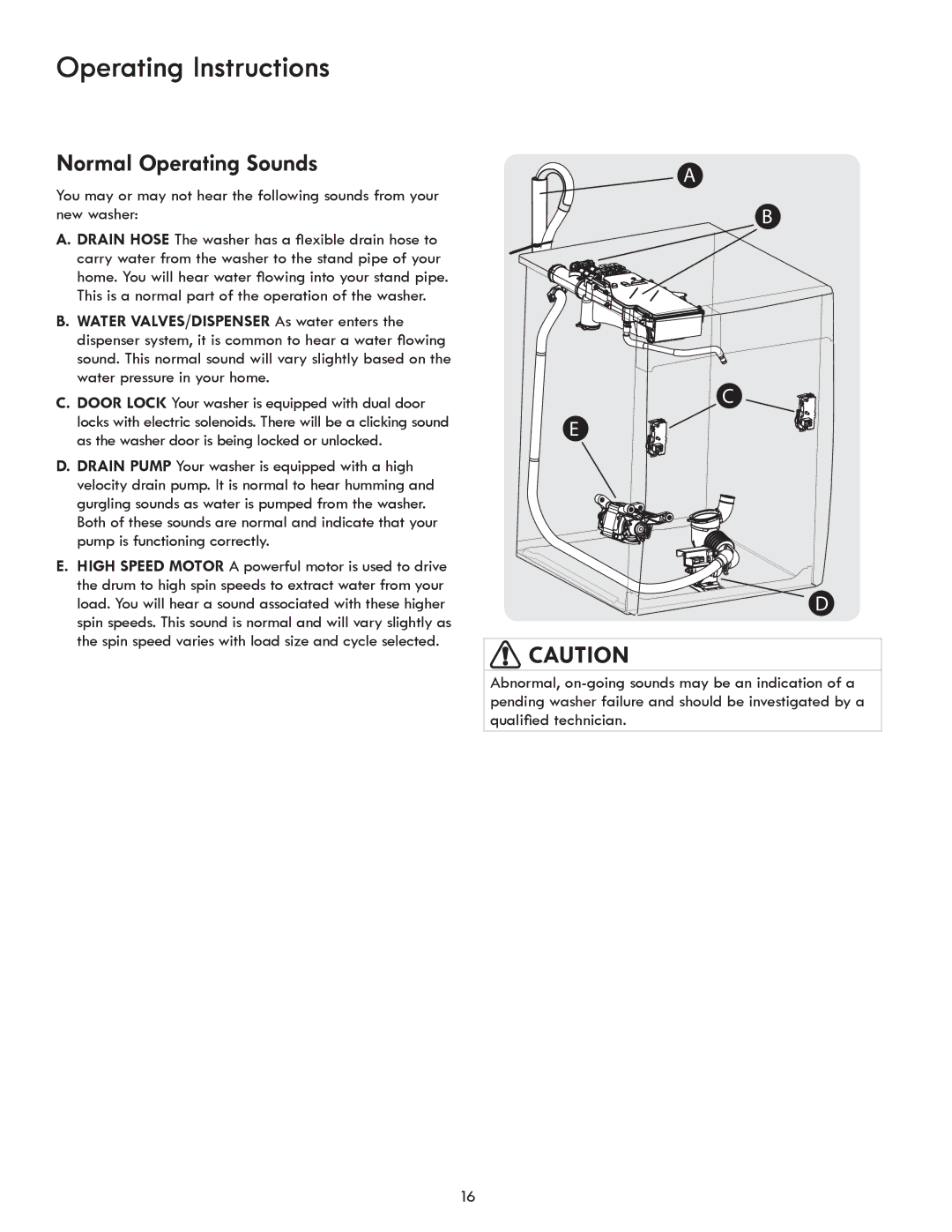 Kenmore 417.4110* manual Normal Operating Sounds 