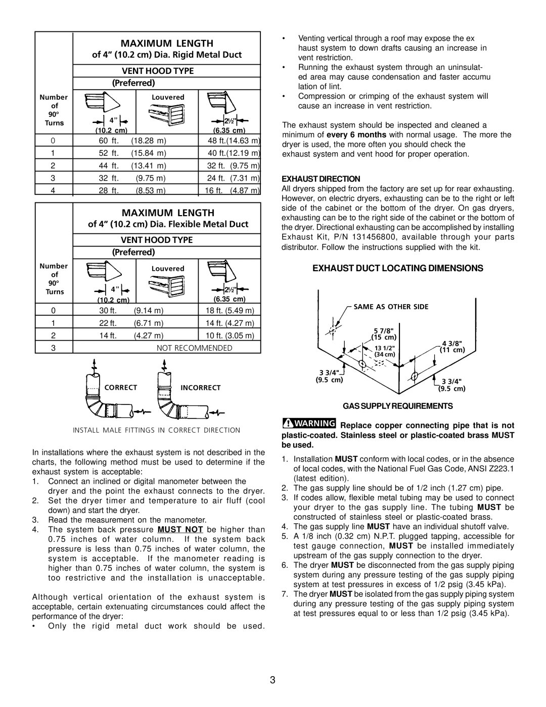 Kenmore 417.64182300 manual Maximum Length 