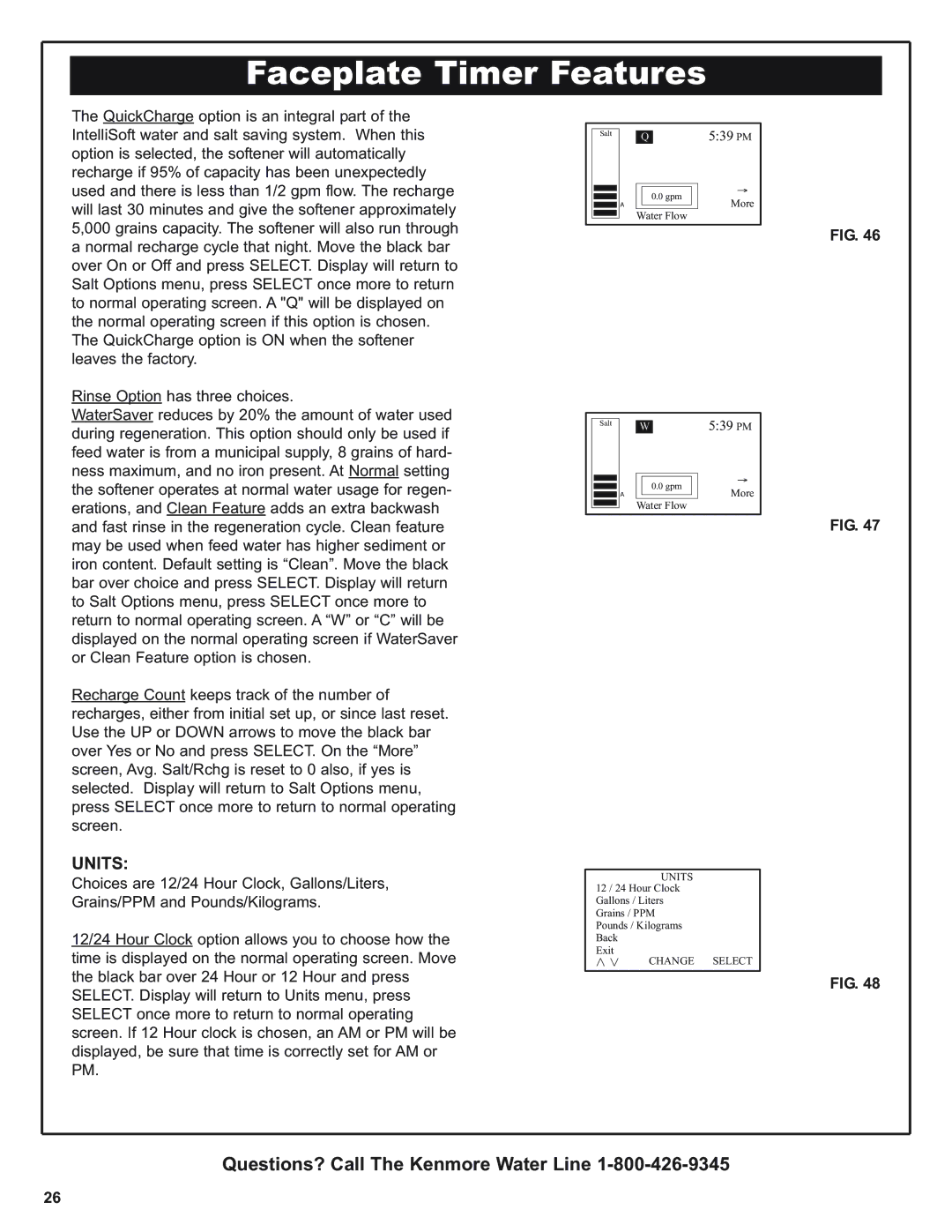 Kenmore 420 Series warranty Units 