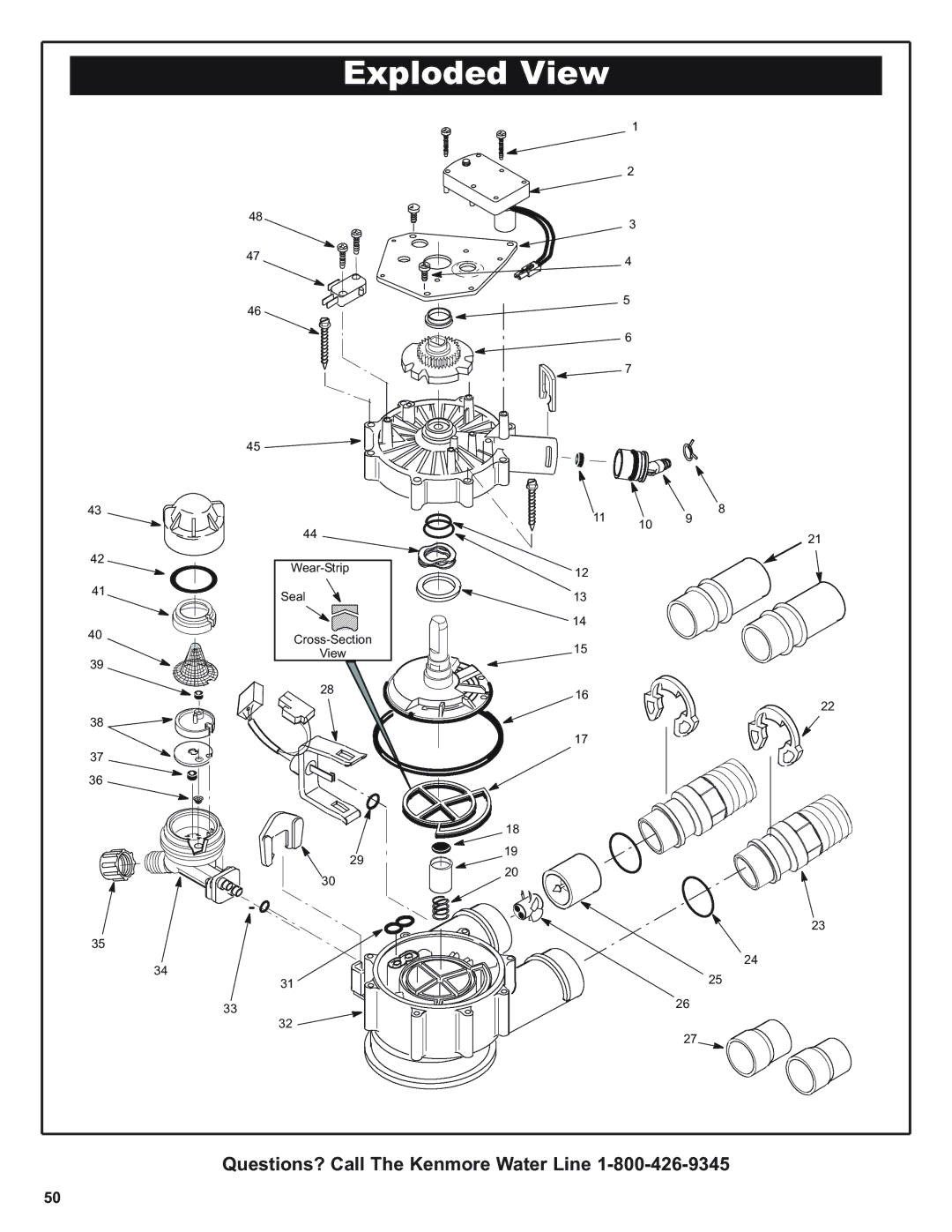 Kenmore 420 Series warranty Wear-Strip Seal Cross-Section View 