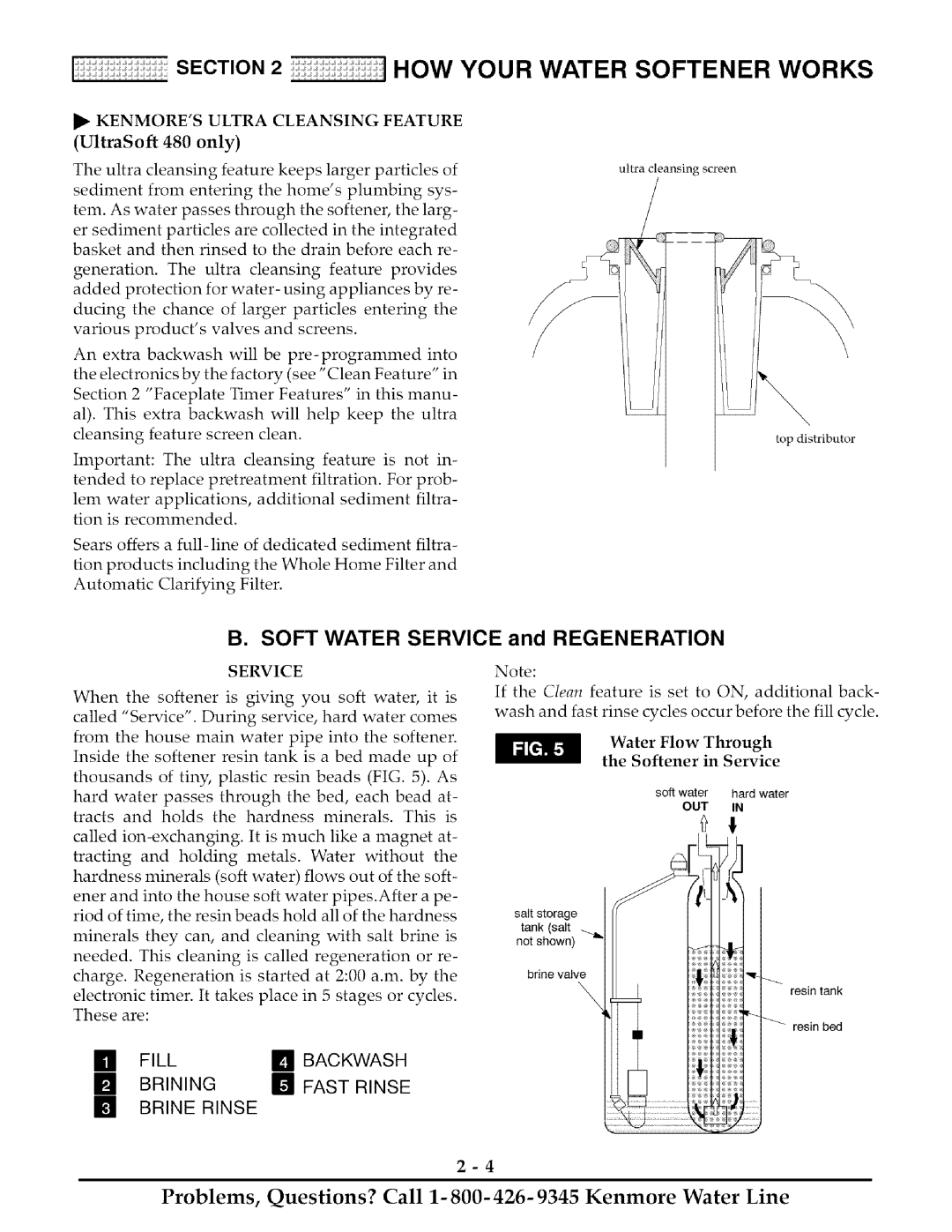 Kenmore 425 owner manual Kenmores Ultra Cleansing Feature, Service 