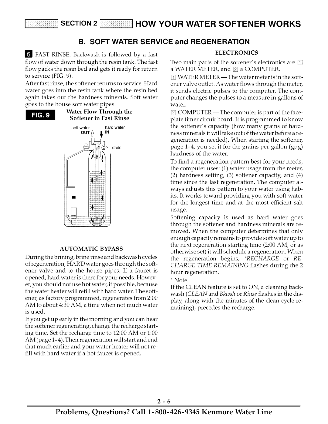 Kenmore 425 owner manual Automatic Bypass, Electronics, Recharge 