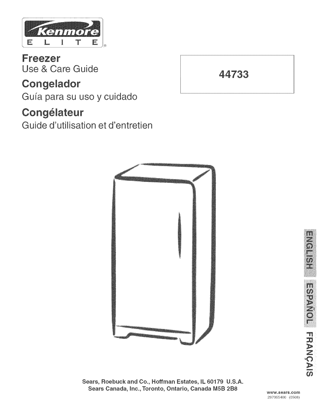 Kenmore manual Congelador 44733 