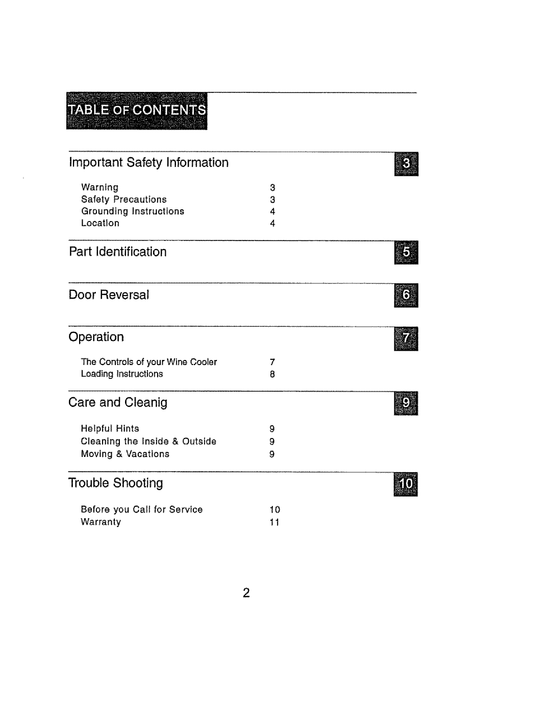 Kenmore 461.99609 manual Important Safety Information, Part Identification Door Reversal Operation, Care and Cleanig 