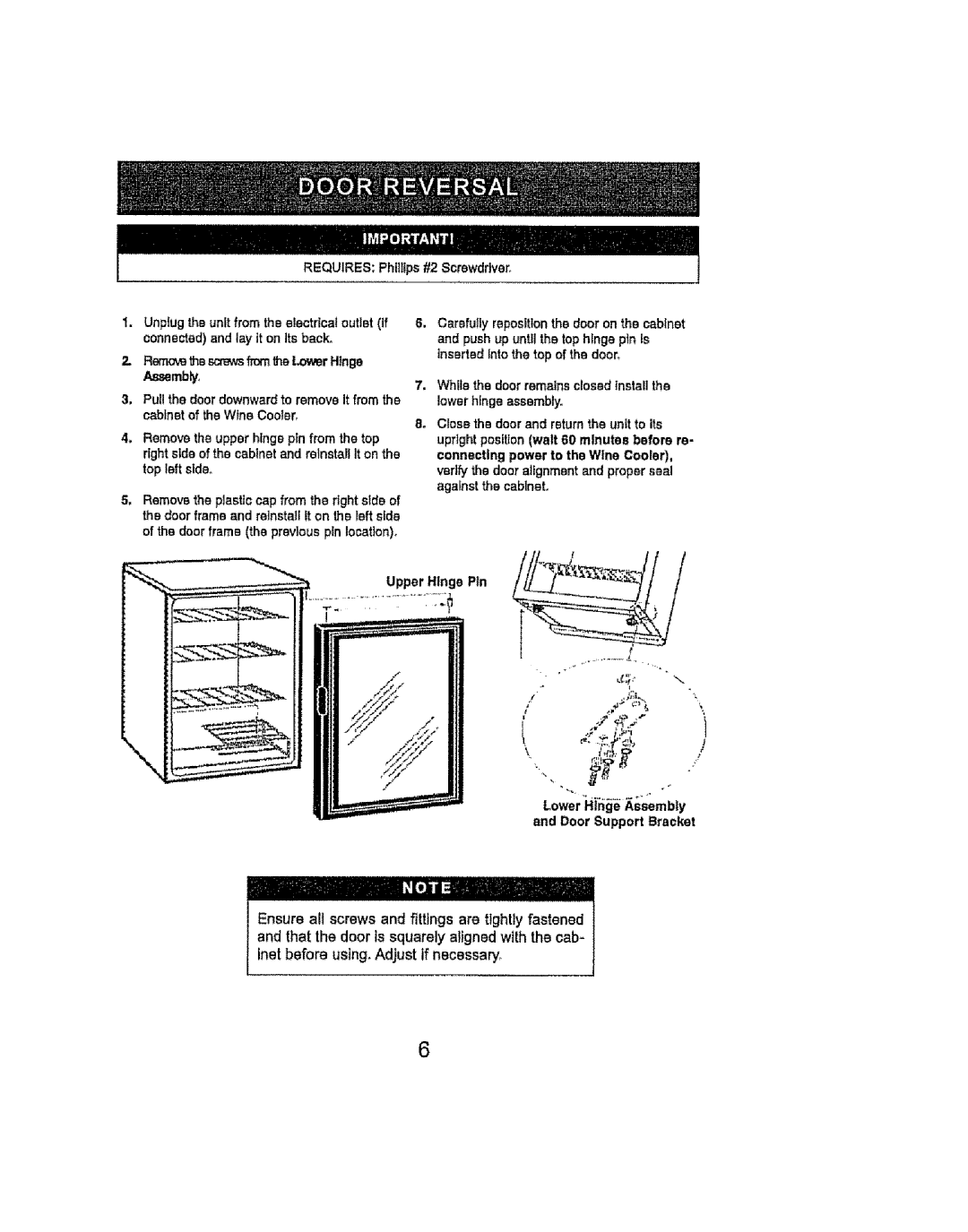 Kenmore 461.99609 manual Requires Phillips #2 Screwdriver, Assembly, Door frame the previouspin location 