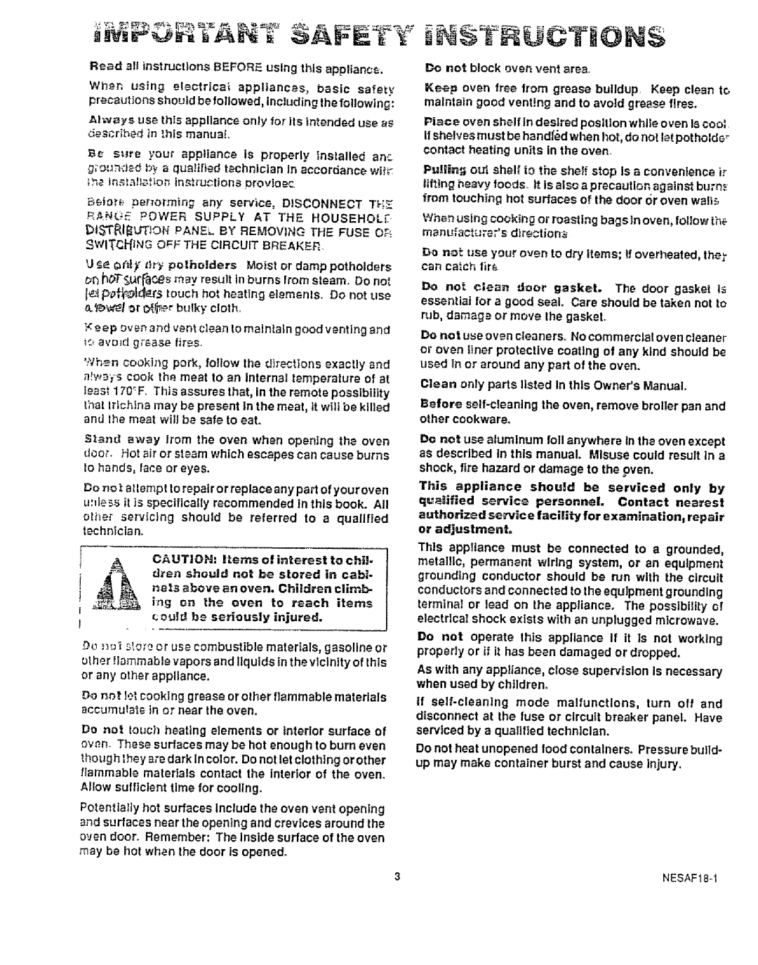 Kenmore 49429, 49425 manual Switching of the Circuit Breakep 