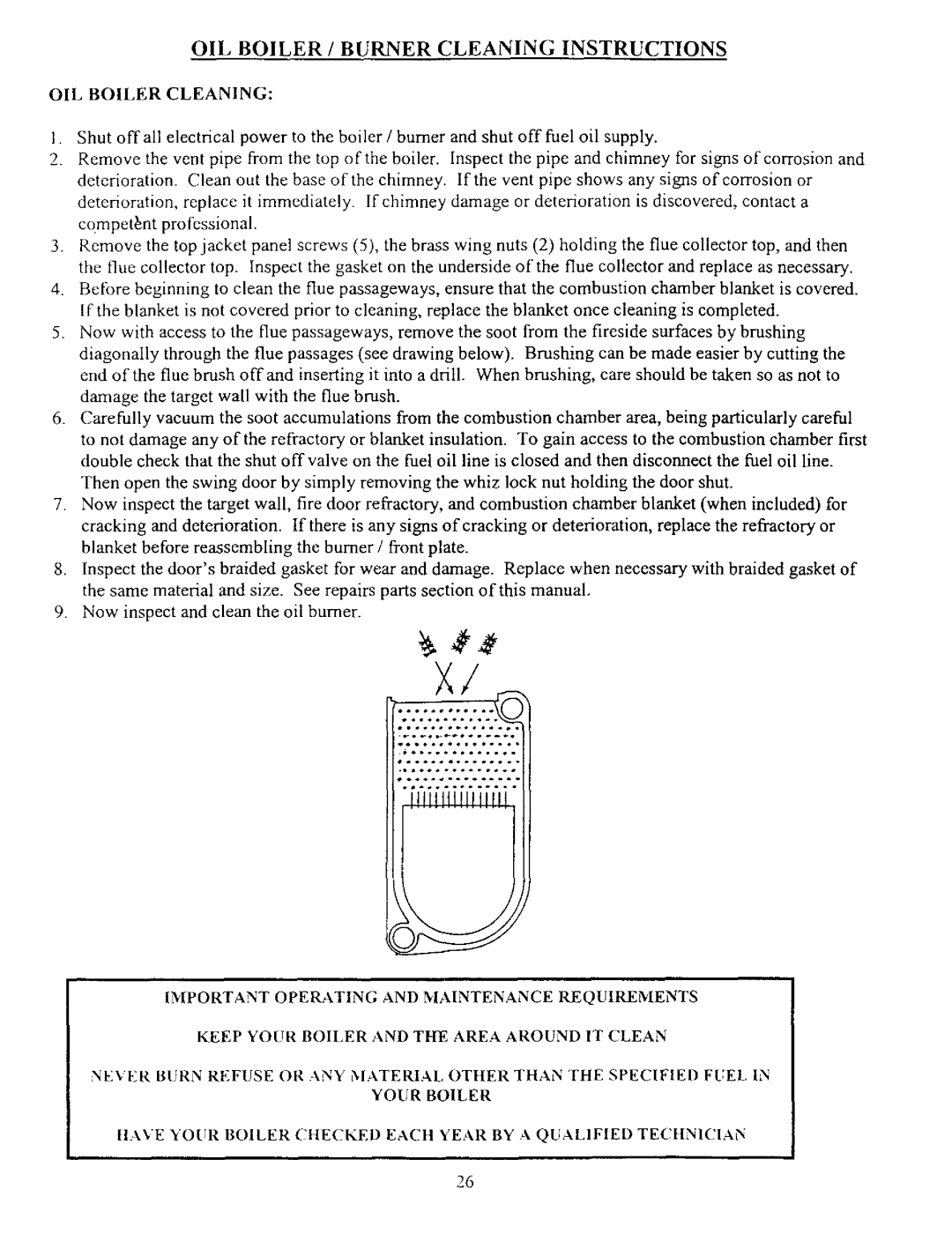 Kenmore 4EW.90, 3EW.75, 3E W.65, 5EW1.75, 5EW2.00, 5EWL.20, 4EW1.50 owner manual OIL Boiler / Burner Cleaning Instructions 