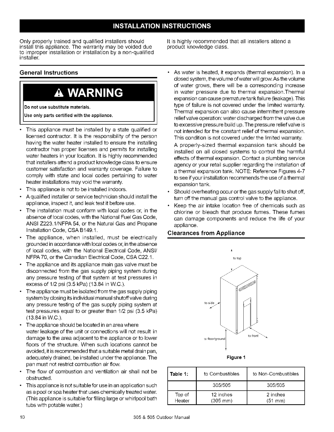 Kenmore 505, 305 owner manual General Instructions, Tos 