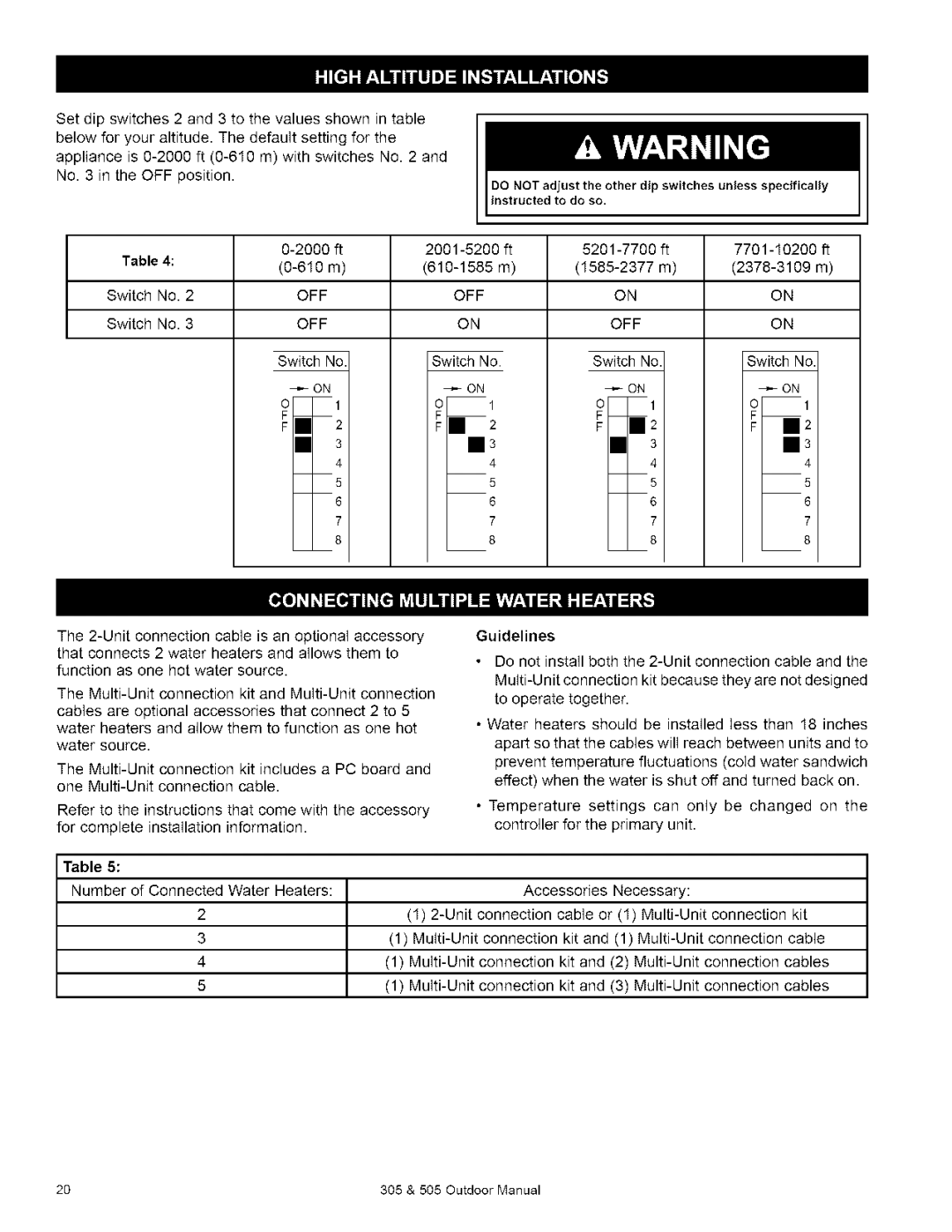 Kenmore 505, 305 owner manual Guidelines 