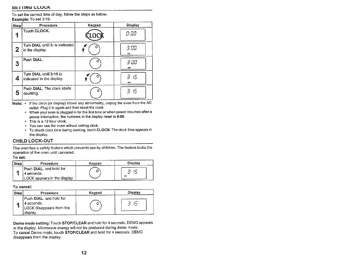 Kenmore 565.60589, 565.60582, 565.60584 manual Child LOCK-OUT, Dial 