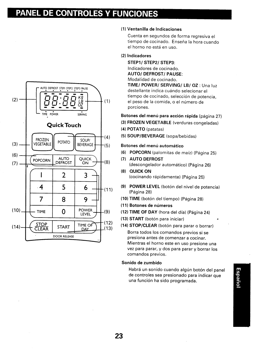 Kenmore 565.66101690 owner manual Ventanilla de Indicaciones, Indicadores / / Indicadores de cocinado, Potato patatas 