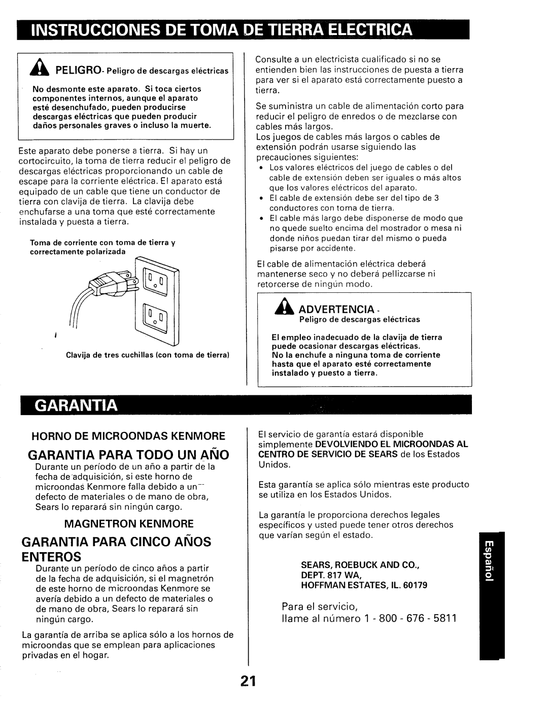 Kenmore 565.66101690 owner manual Garantia Para Todo UN Aiio 