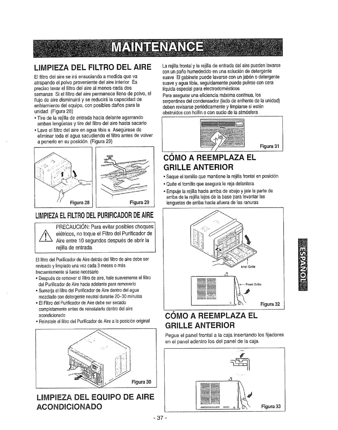 Kenmore 580. 72089 C0MO a Reemplaza EL Grille Anterior, COMe a Reemplaza EL, LiMPIEZA DEL Equipo DE Aire Acondicionado 