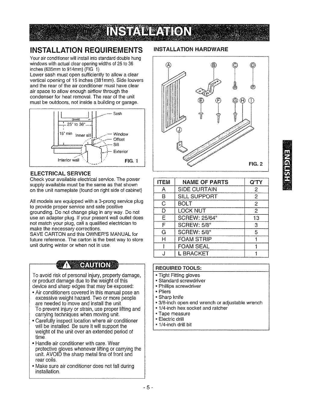 Kenmore 580. 72089 owner manual Installation Hardware, Qty 