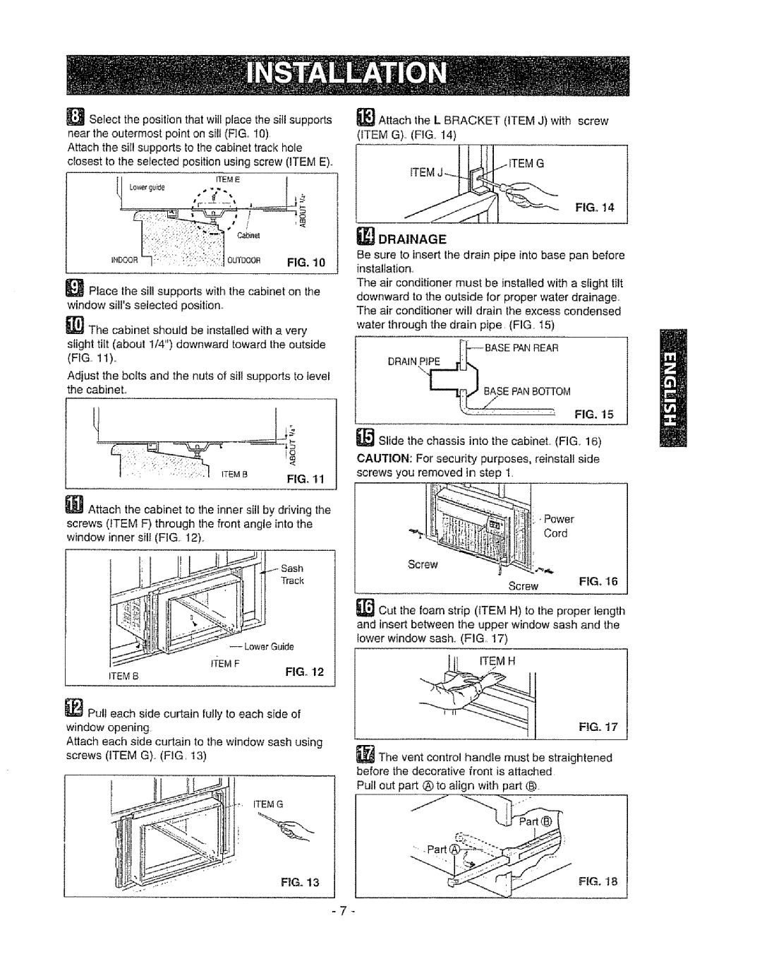 Kenmore 580. 72089 owner manual Drainage, Temb FIG, Itemb 