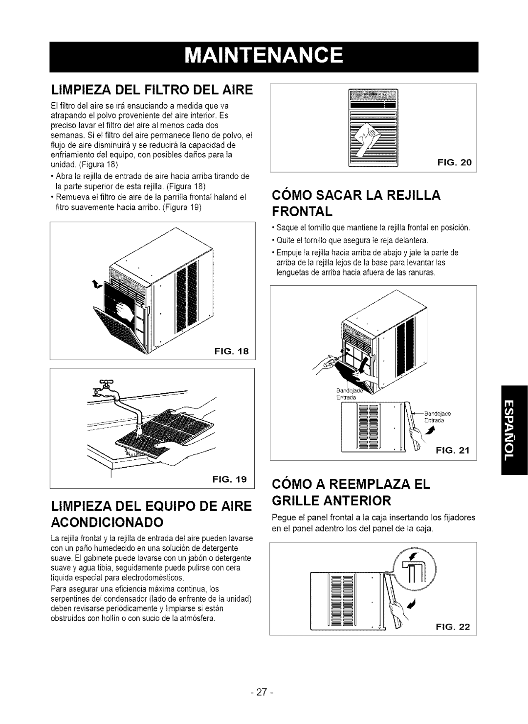 Kenmore 580.75123 Limpieza DEL Filtro DEL Aire, Limpieza DEL Equipo DE Aire Acondicionado, Como Sacar LA Rejilla Frontal 