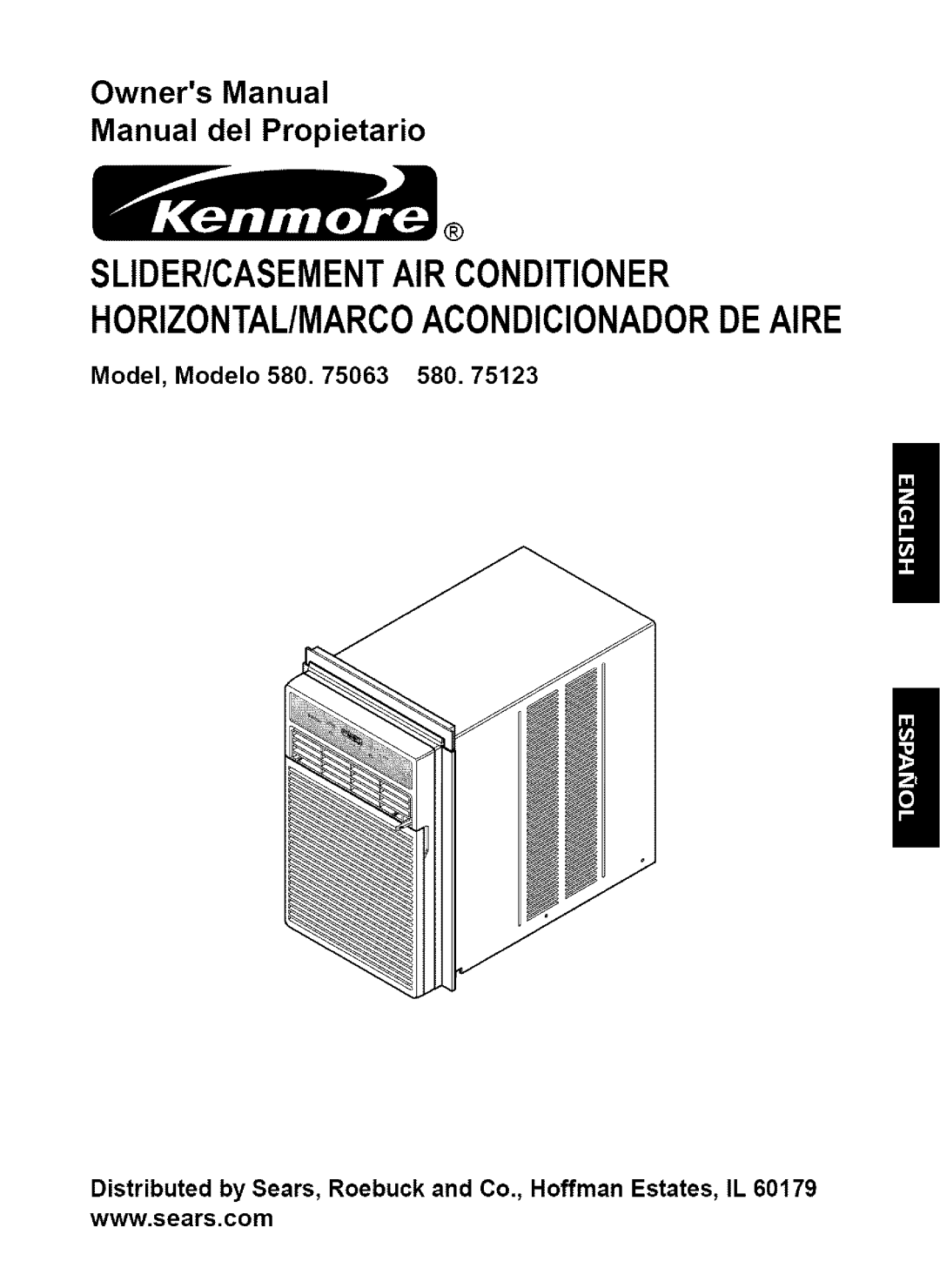 Kenmore 580.75123, 580. 75063 owner manual Model, Modelo 580 