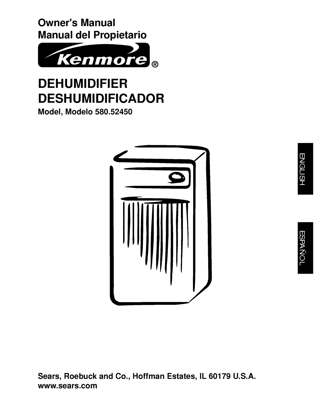 Kenmore 580.5245 owner manual Model, Modelo, Dehumidifier Deshumidificador 