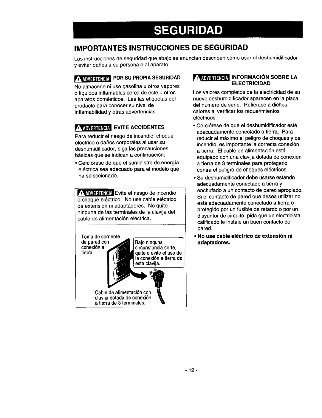 Kenmore 580.53301 owner manual Importantes Instrucciones DE Seguridad, POR SU Propia Seguridad, Evite Accidentes 