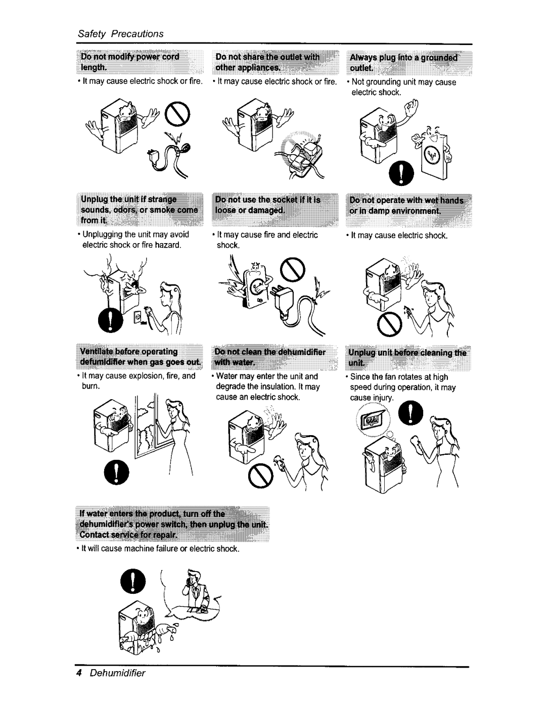 Kenmore 580.54701 owner manual Degrade the insulation It may cause an electric shock 