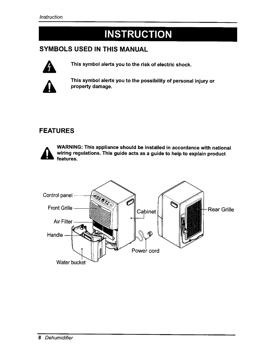 Kenmore 580.54701 owner manual Symbols Used in this Manual, Features 